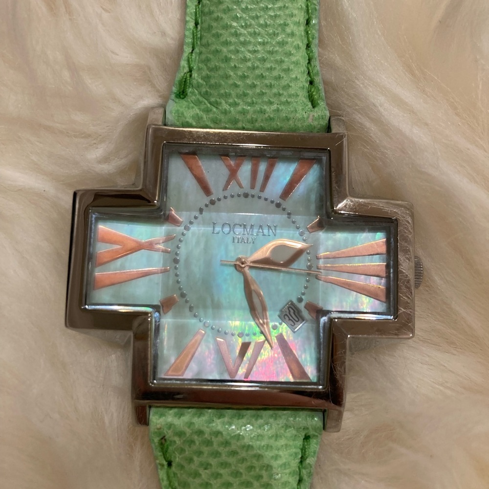 Locman Cross Ref 180 Mother of pearl watch, snakeskin strap